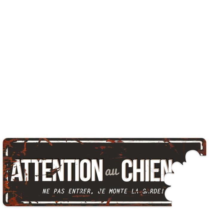 Plaque Attention au Chien Grey - D&D - Noir