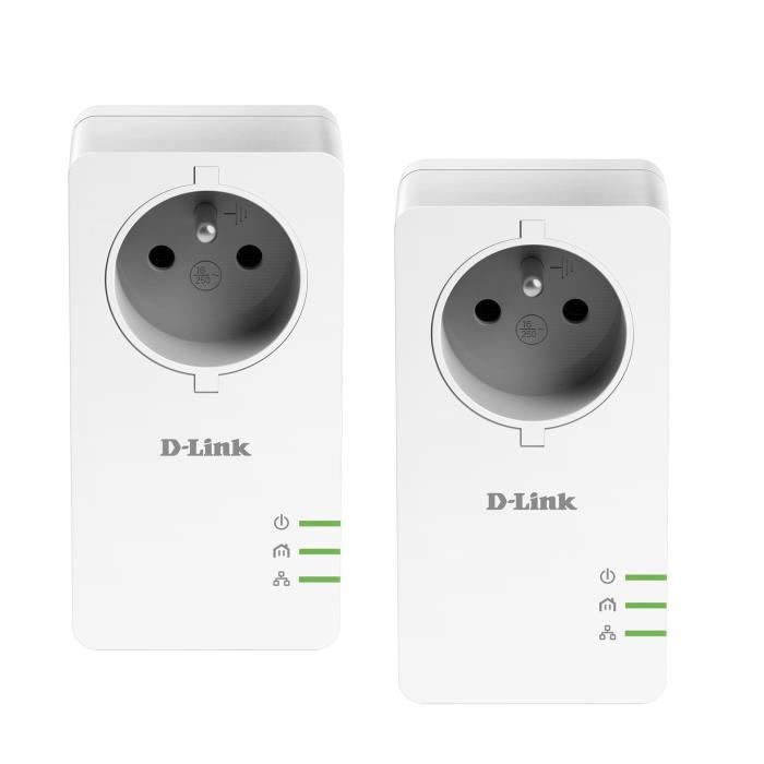 D-link Systems D-link Powerline Av2 1000 Hd Gigabit Passthrough Kit Dhp-p601av - Kit D'adaptation Pour Courant Porteur 1gbe, Homeplug Av (hpav) 2.0, Ieee 1901 - Branchement Mural