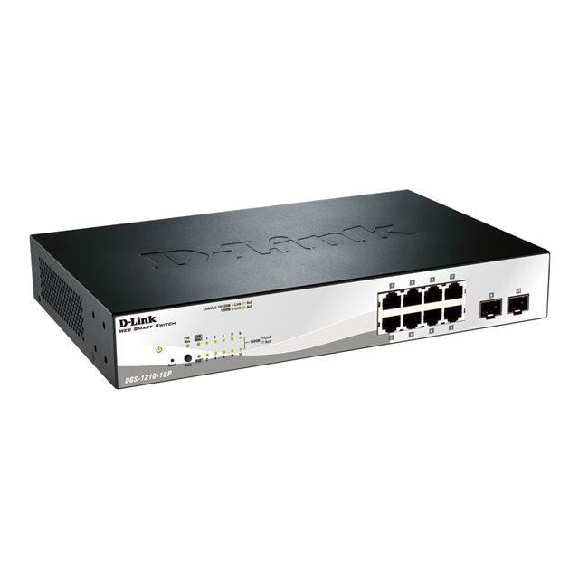 D-link Switch Smart+ 8 Ports - Dgs-1210-10p - 10/100/1000mbps Poe/poe+  + 2 Ports Sfp