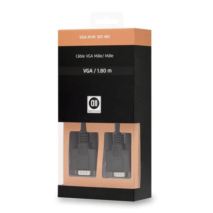 Cable Vga D2diffusion 18 M Noir Vis Moletees
