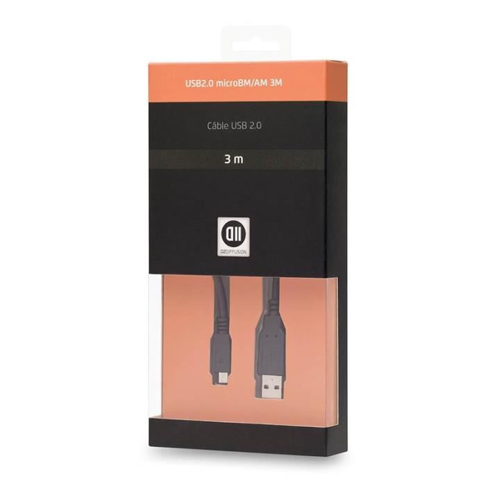 Cable Usb 20 D2diffusion B M 0 Malea Male 3m Noir