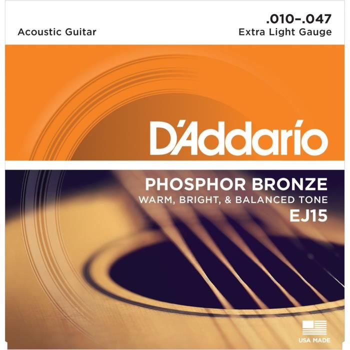 Daddario Ej15 Jeu De Cordes En Bronze Pour Guitare Acoustique - 10-14-23-30-39-47