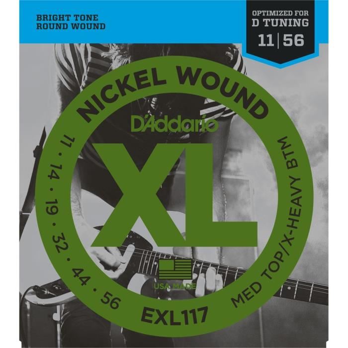 DADDARIO EXL117 Jeu de cordes pour guitare electrique en nickel Mediumheavy bottom 11 56
