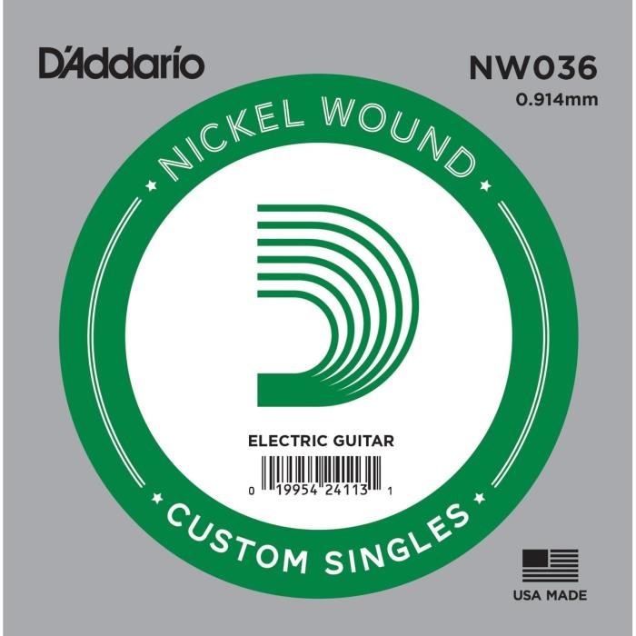 Daddario Nw036 Jeu De 1 Corde Pour Guitare Electrique En Nickel 036