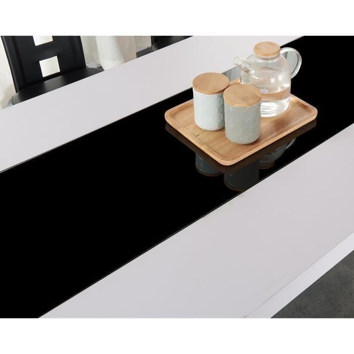 Ensemble Repas 6 Personnes Baita Gamme Damia Noir Et Blanc L 180 X P 90 X H 75 Cm