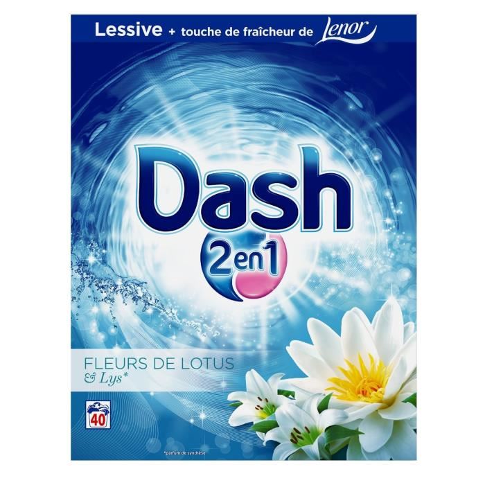Dash 2en1 Lessive Poudre, Fleur De Lotus...