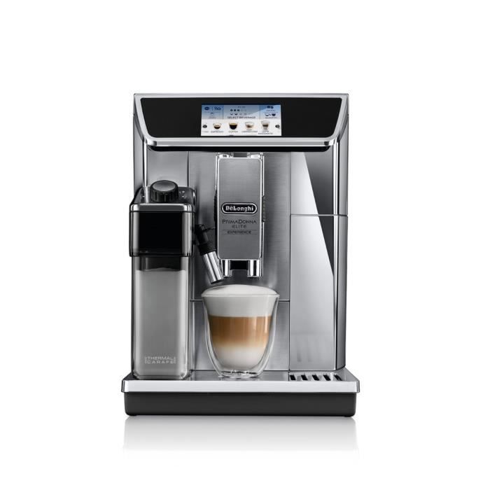 Machine Expresso Broyeur Delonghi Primadonna Elite Experience Ecam65085ms Gris Connecte Machine A Cafe Grains