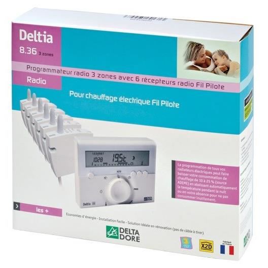Thermostat Sans Fil Et 6 Recepteurs Delta Dore Deltia 836 Pour Radiateurs Electriques 6050458