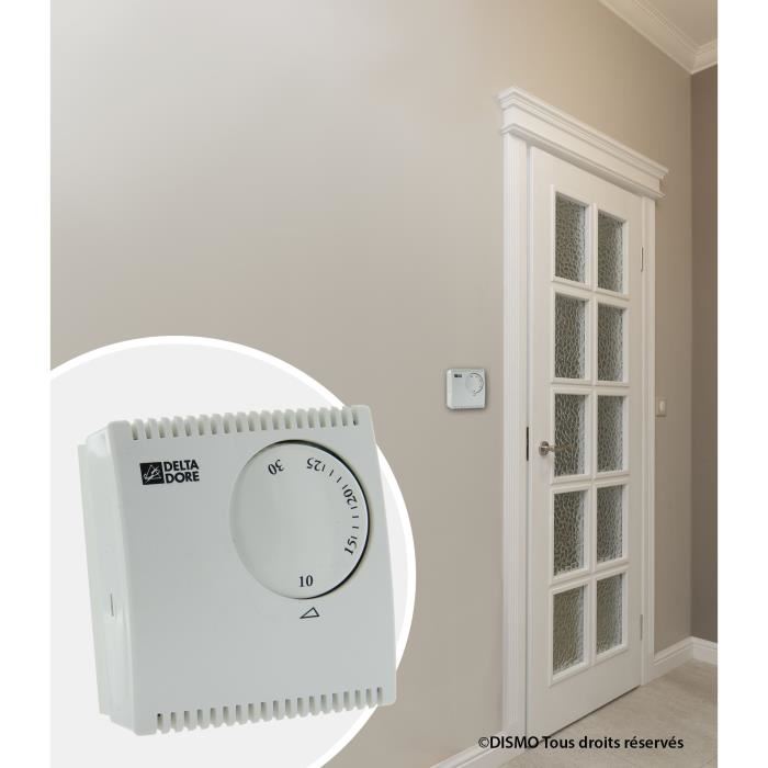 Thermostat D'ambiance Mecanique Filaire Tybox 10 - Delta Dore - Blanc - Simplicite D'utilisation