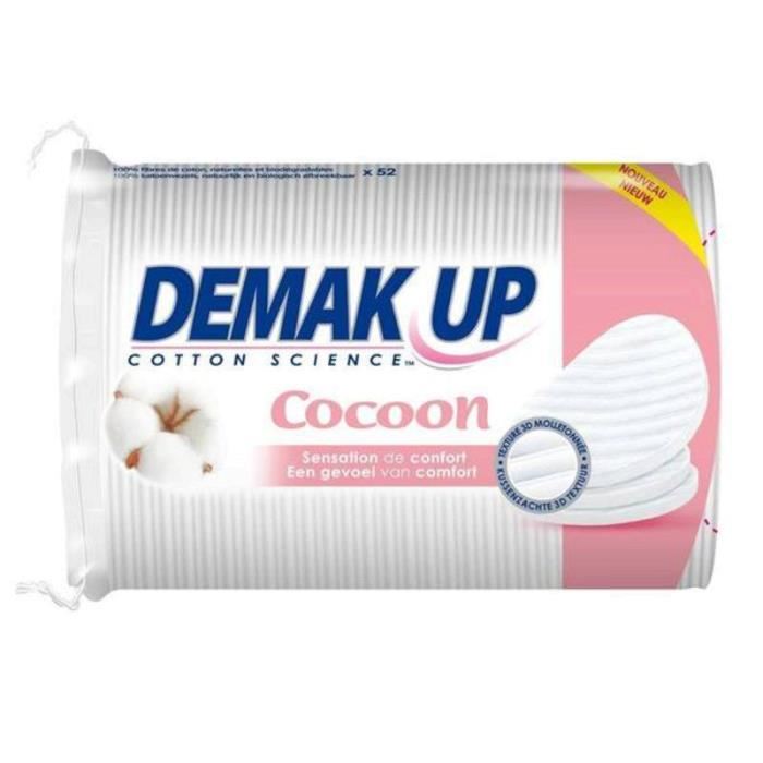 DEMAK UP Coton demaquillant Cocoon - Disque oval - Lot de 52
