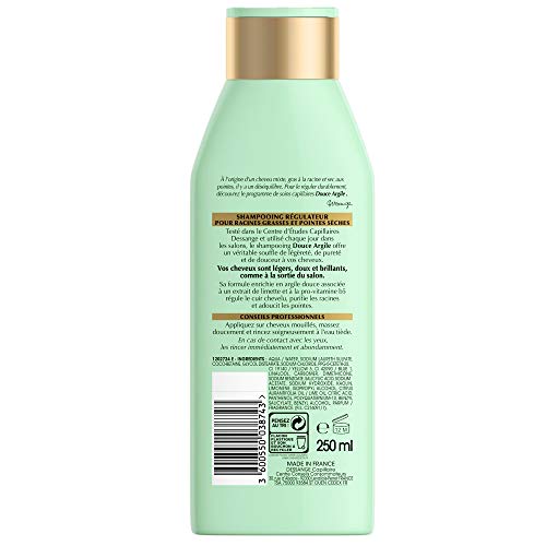 DESSANGE Shampoing Douce Argile - Regulateur - Pour cheveux secs a la pointe et gras a la racine - 250 ml