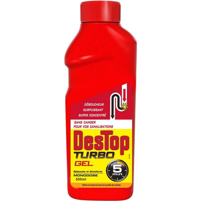 DESTOP Turbo deboucheur Gel javel - 500 ml