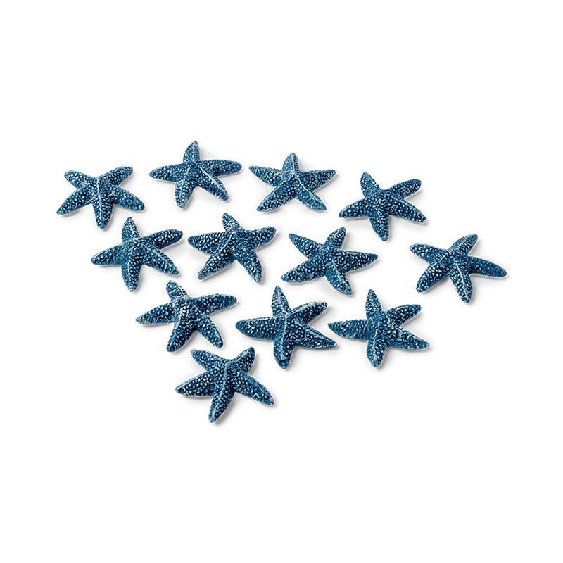 12 Étoiles De Mer Bleues 2 Cm  Bleu, Turquoise, Ciel
