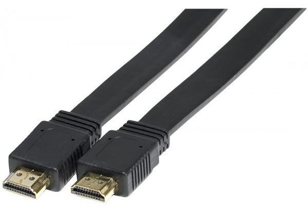 Cordon HDMI haute vitesse plat noir - 2,0m