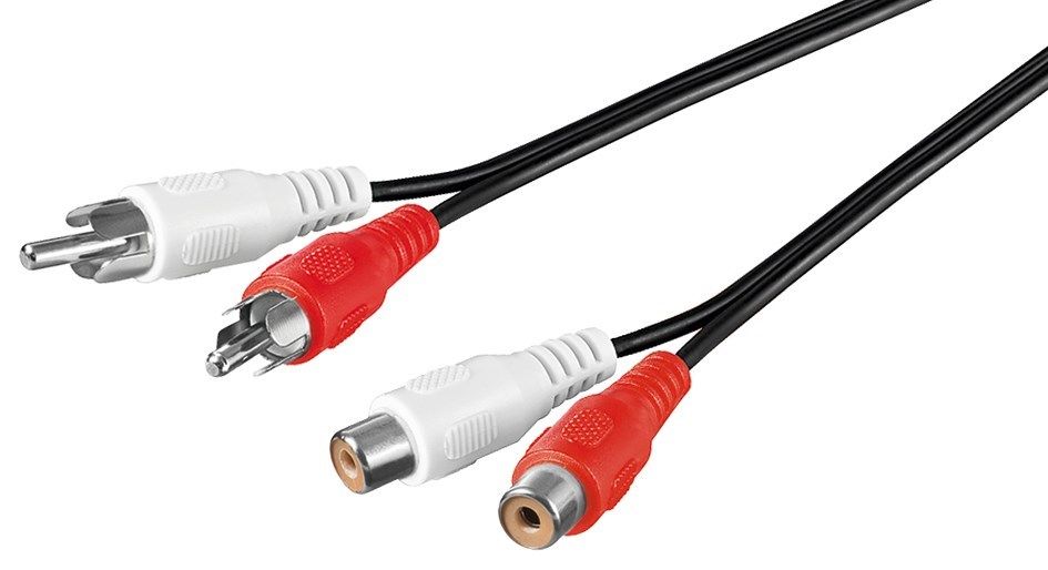 [Ref:50025-12] GOOBAY Lot de 12 Rallonges Cable Cinch 2 x RCA Male Femelle 1,5