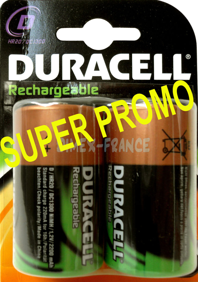 Duracell Recharges Ultra Piles Rechargeables Type D 3000 Mah Lot De 2