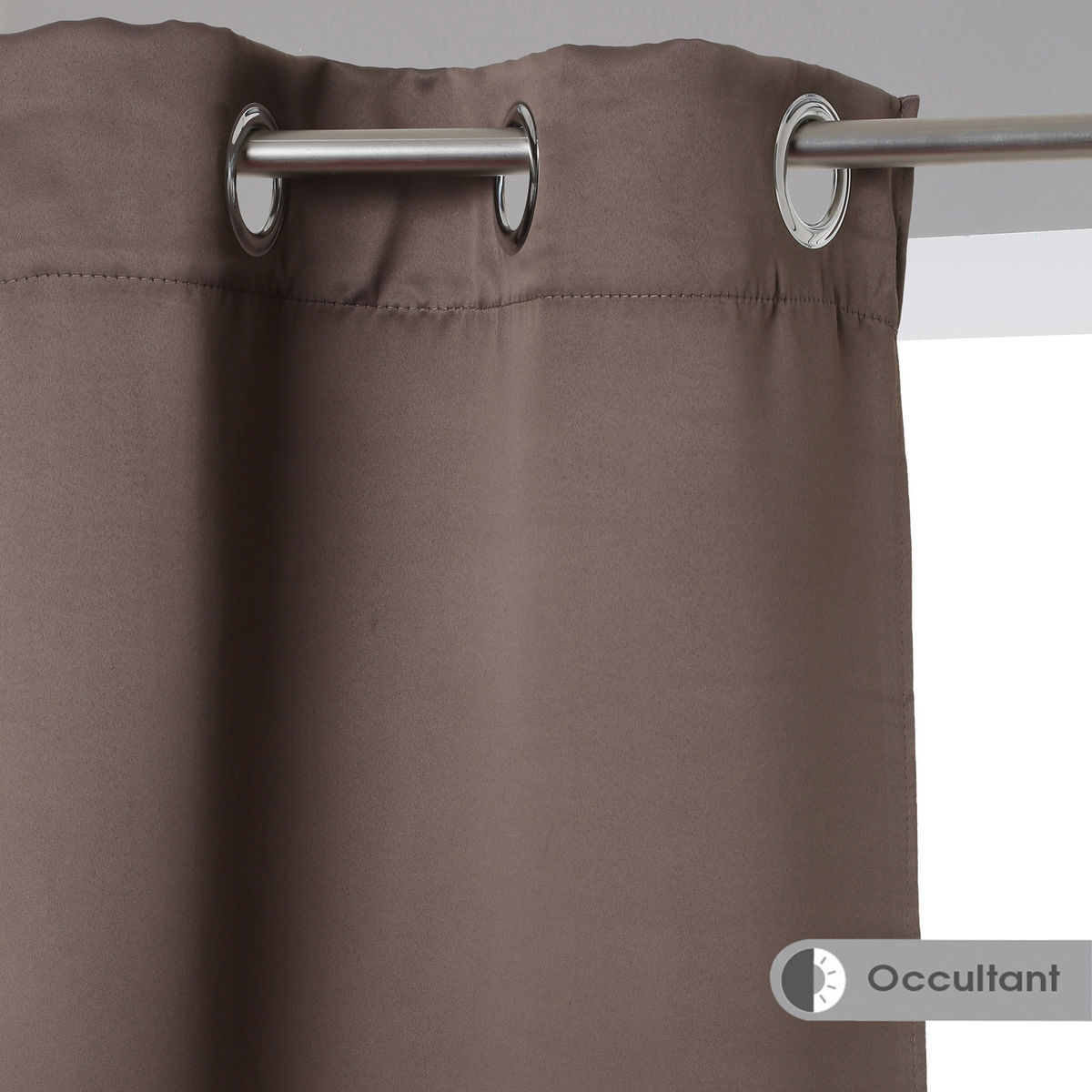 Lot De 2 Rideaux Occultants Gris Taupe 135x240cm - Atmosphera Createur Dinterieur