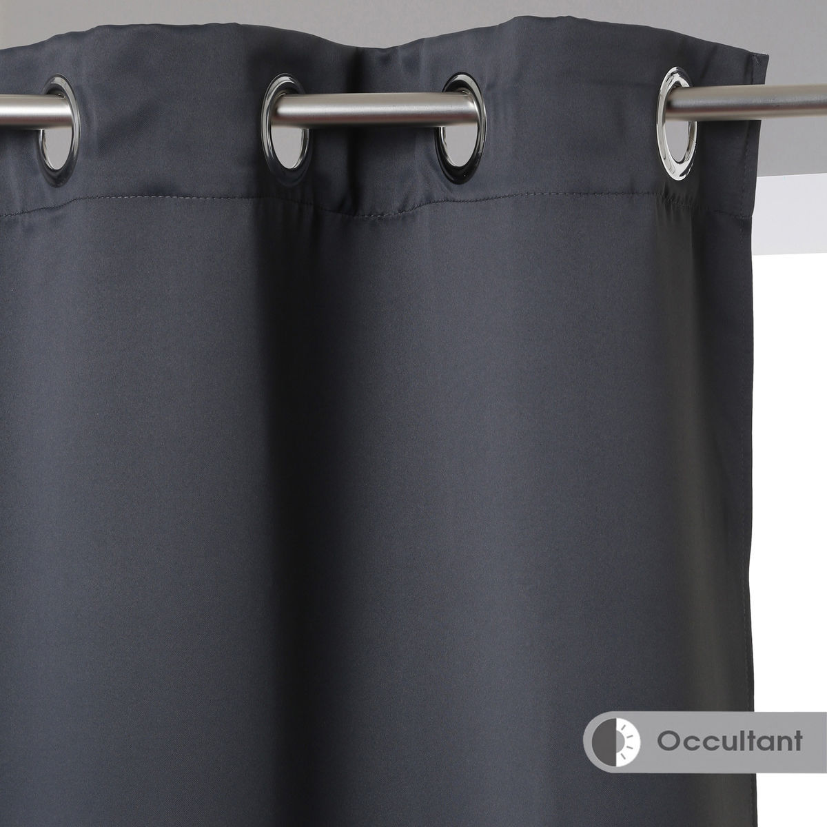 Lot De 2 Rideaux Occultants Gris Ardoise 135x240cm - Atmosphera Createur Dinterieur