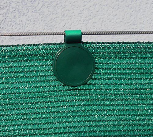 Clips De Fixations Traites Anti-uv Pour Brise Vue De 90 A 350 G/m2 | Lot De 20 Pieces, Couleur Vert.