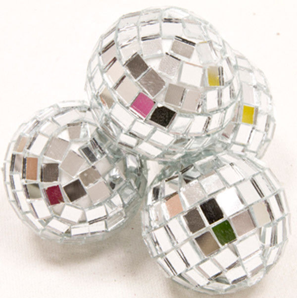 4 mini boules a facettes argentees Cod.52760