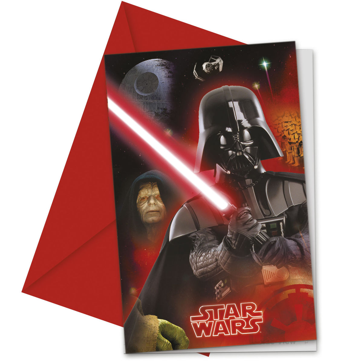6 Cartes d'invitation Star Wars Taille Unique