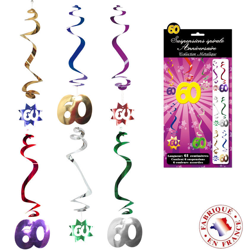 6 Decorations A Suspendre Spirale 60 Ans