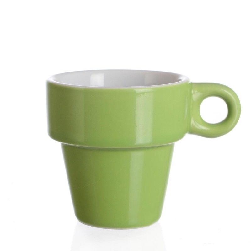 Tasse A Cafe Expresso So City Multicolore Ceramique Peinte 6 Pieces Compatible Lave Vaisselle