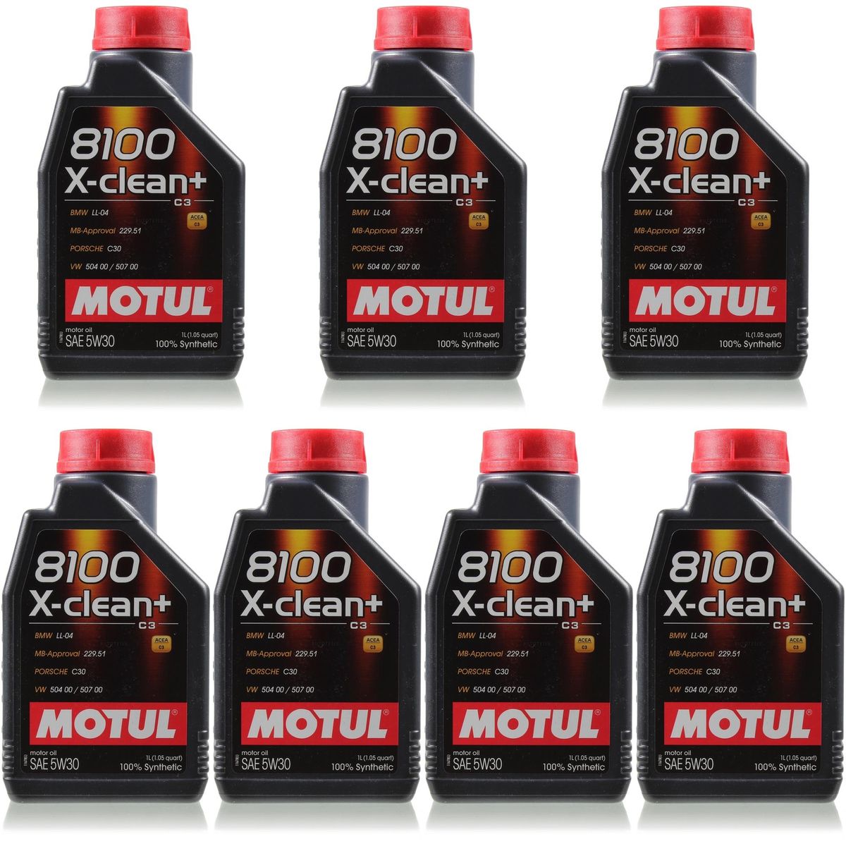 23x1 Litre Original Motul 106376 8100 X-clean +5w30 Huile Moteur Vw Bmw Porsche