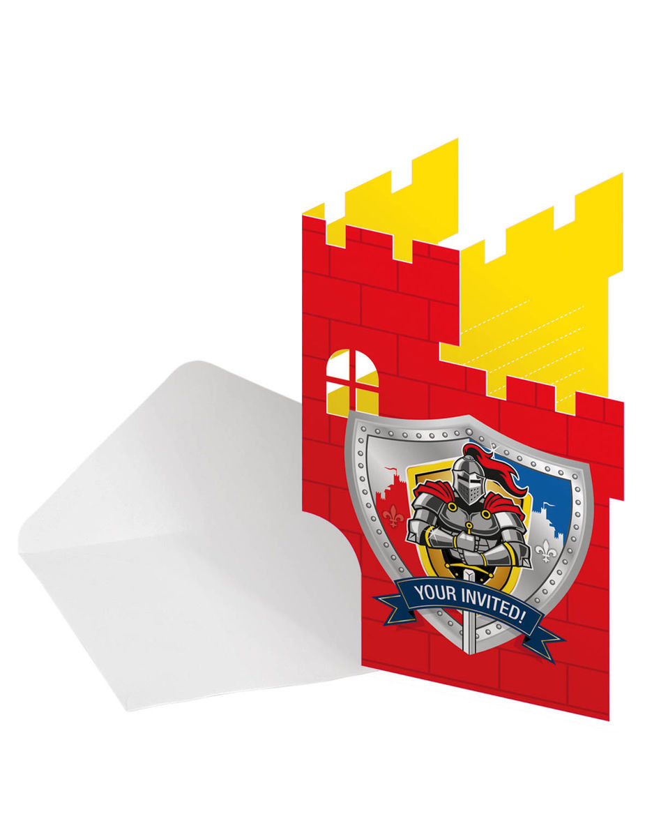 8 Cartes d'invitation avec enveloppes Chevaliers Cod.156876