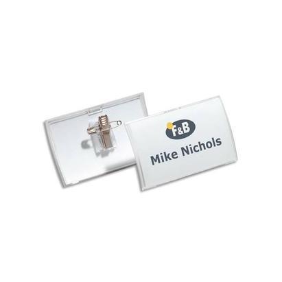8214 19 Boite de 25 badges combi Epingle et pince Clickfold 54X9 cm