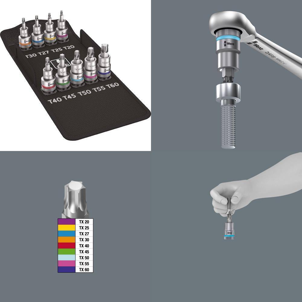 Jeu De Douilles - Wera - 05004202001 - 9 Douilles - 1/2 Pouces - Acier Torx® Hf