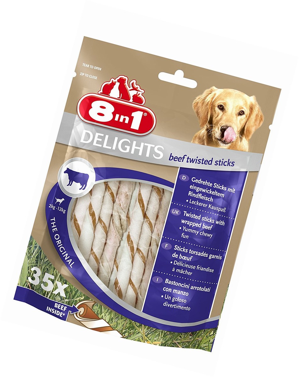 8in1 Twisted Sticks Beef Xs Pour Chien X 35