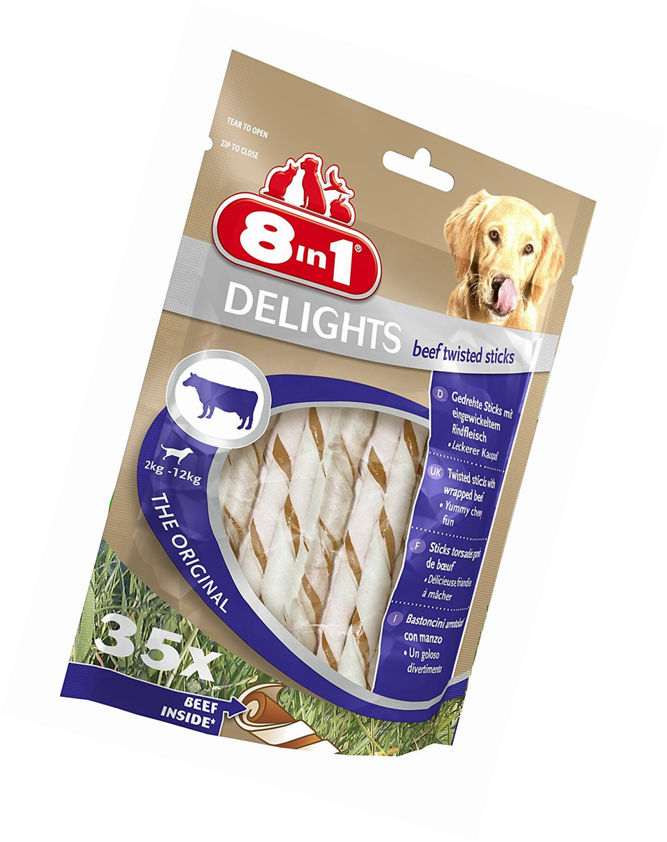 8in1 Twisted Sticks Beef Xs Pour Chien X 35