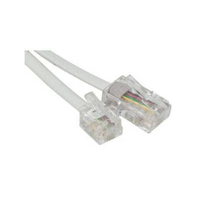 Cable De Telephone Rj45 Rj11 3m Blanc - Connecteur Rj-45 Male Et Rj-11 Male