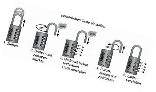 Cadenas A Combinaison Abus Aluminium 145/40 Bleu Lock-tag - 48807