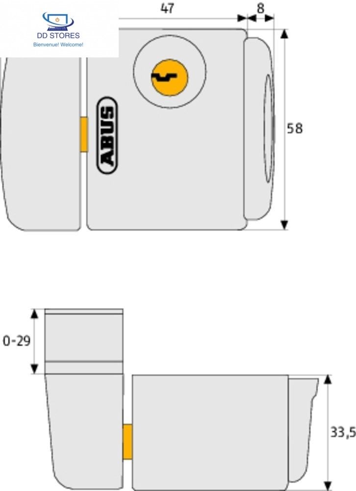 Verrou Abus Fts3003 W Kd Ek Securite Pour Fenetres En Alu Bois Plastique Cle Necessaire Uniquement Pour Louverture