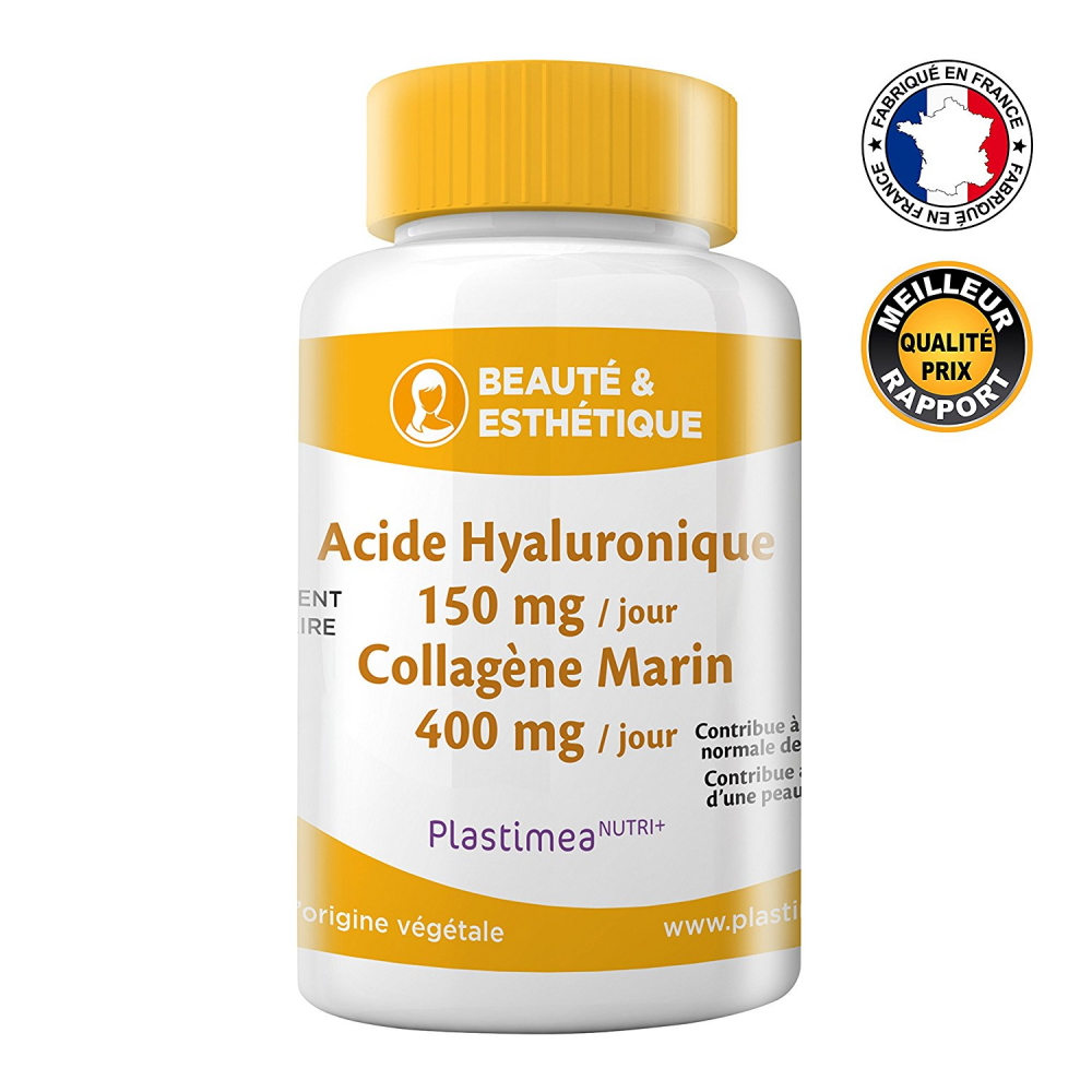 Complément Alimentaire Anti-rides à L'acide Hyaluronique Et Collagène Marin - 120 Capsules, Marque Bauty