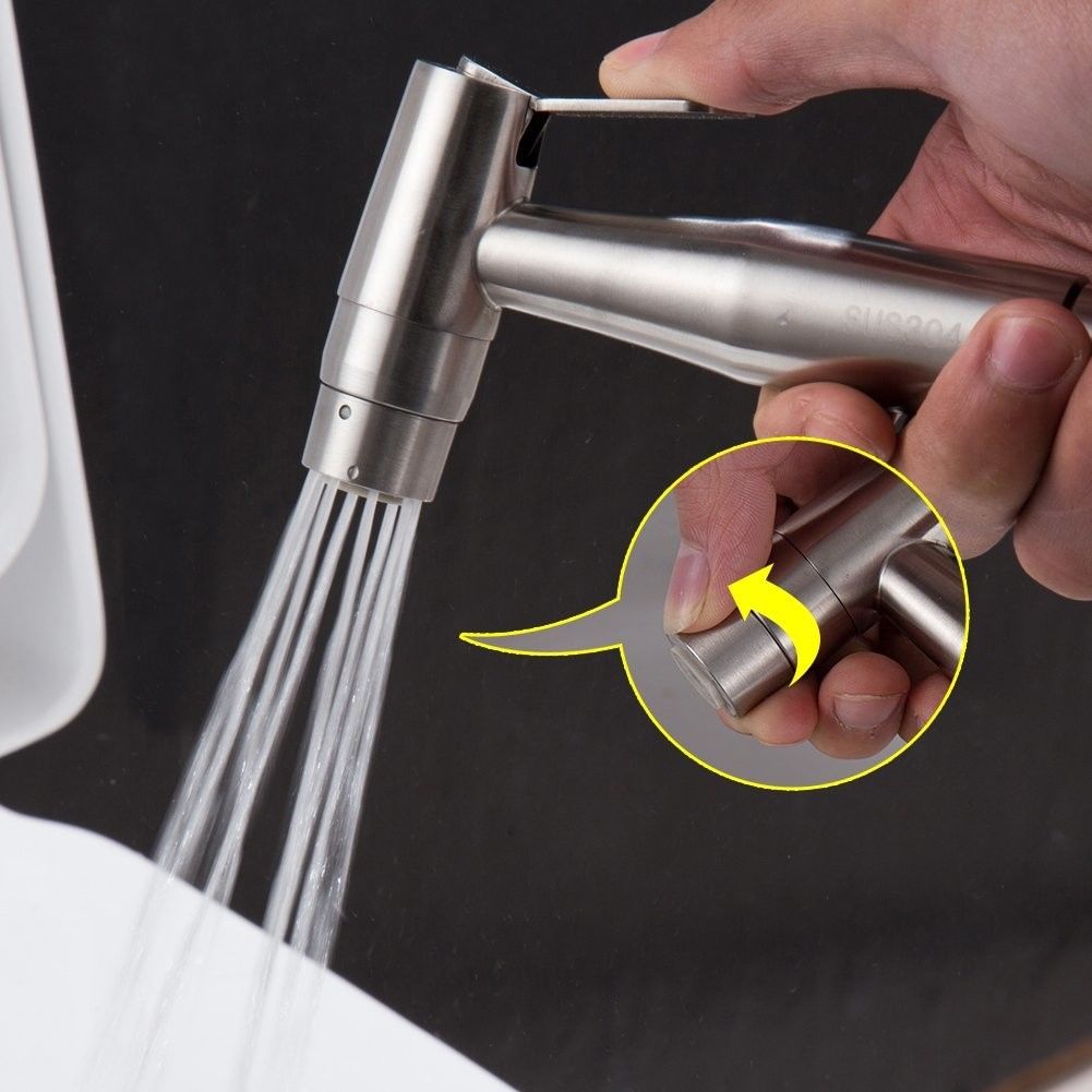 Bidet Tecmolog Acier Inoxydable Nickel Brosse Installation Suspendue Douchette Wc