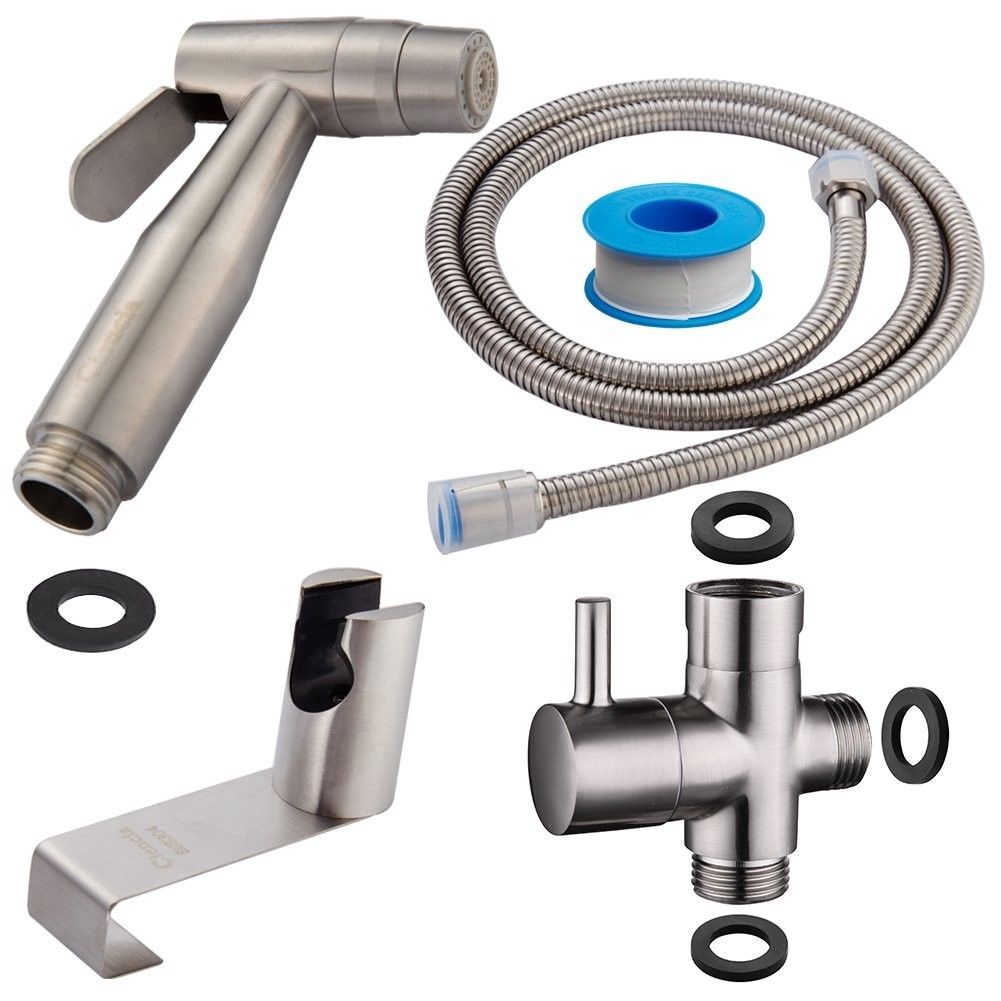 Bidet Tecmolog Acier Inoxydable Nickel Brosse Installation Suspendue Douchette Wc