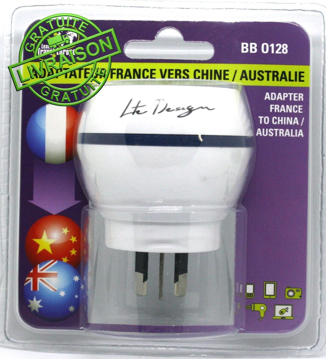 Adaptateur De Voyage France Vers Australie/Chine - Gamme Bulle- BB0128 - LTE Des