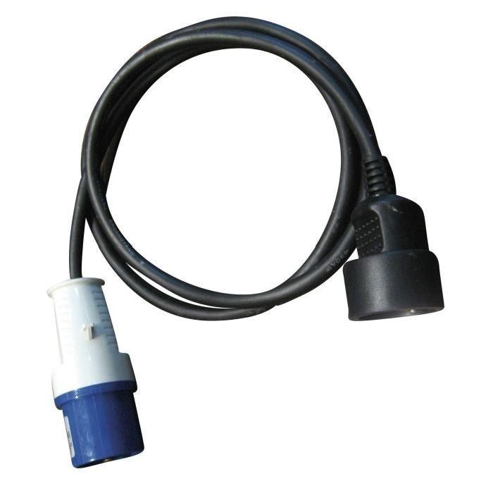 Adaptateur male CEE 17 - Femelle Schuko avec cordon - 200 V - 16 A