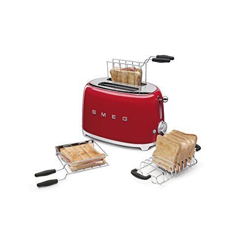 Grille-pain - Smeg - 2 Tranches - 950watts - Tiroir Ramasse Miettes - Rouge