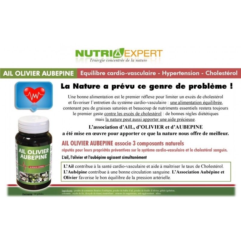 Nutri-expert Ail Olivier Aubepine 60 Gelules