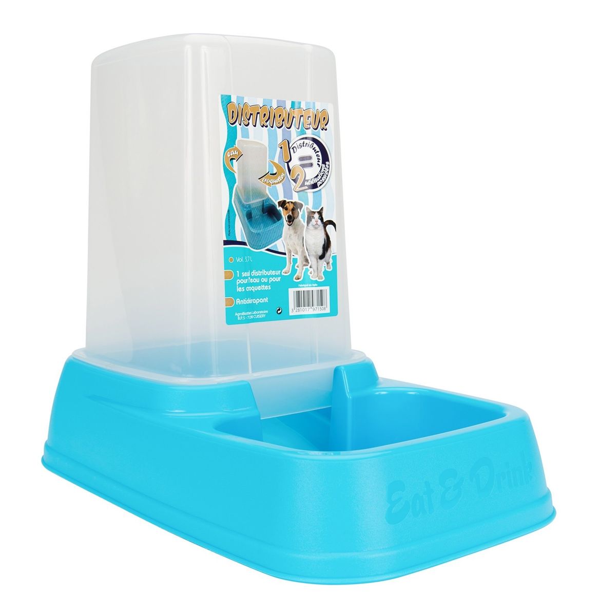 Aime Distributeur 2en1 Croquettes Et Eau Pour Chat Et Chien