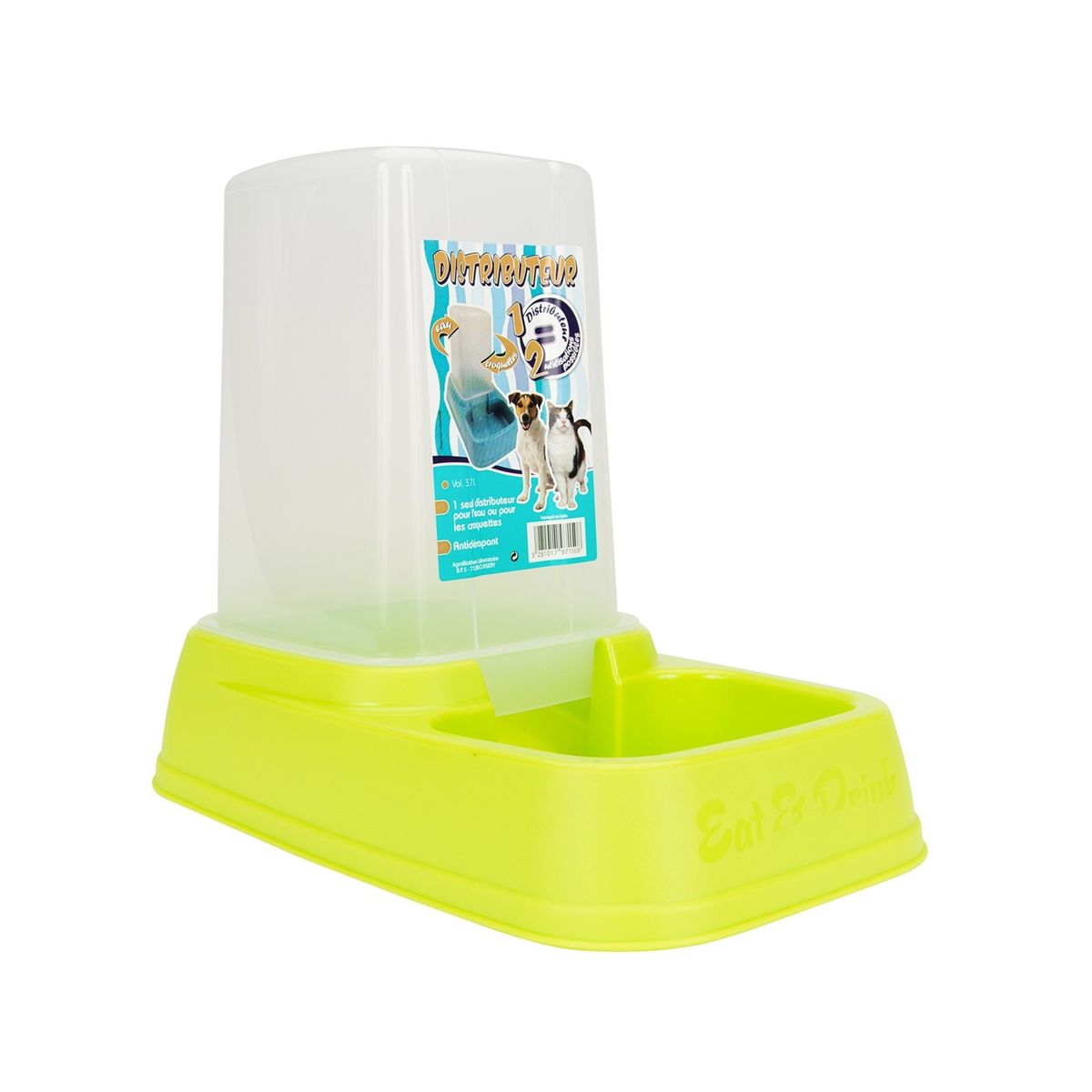 Aime Distributeur 2en1 Croquettes Et Eau Pour Chat Et Chien