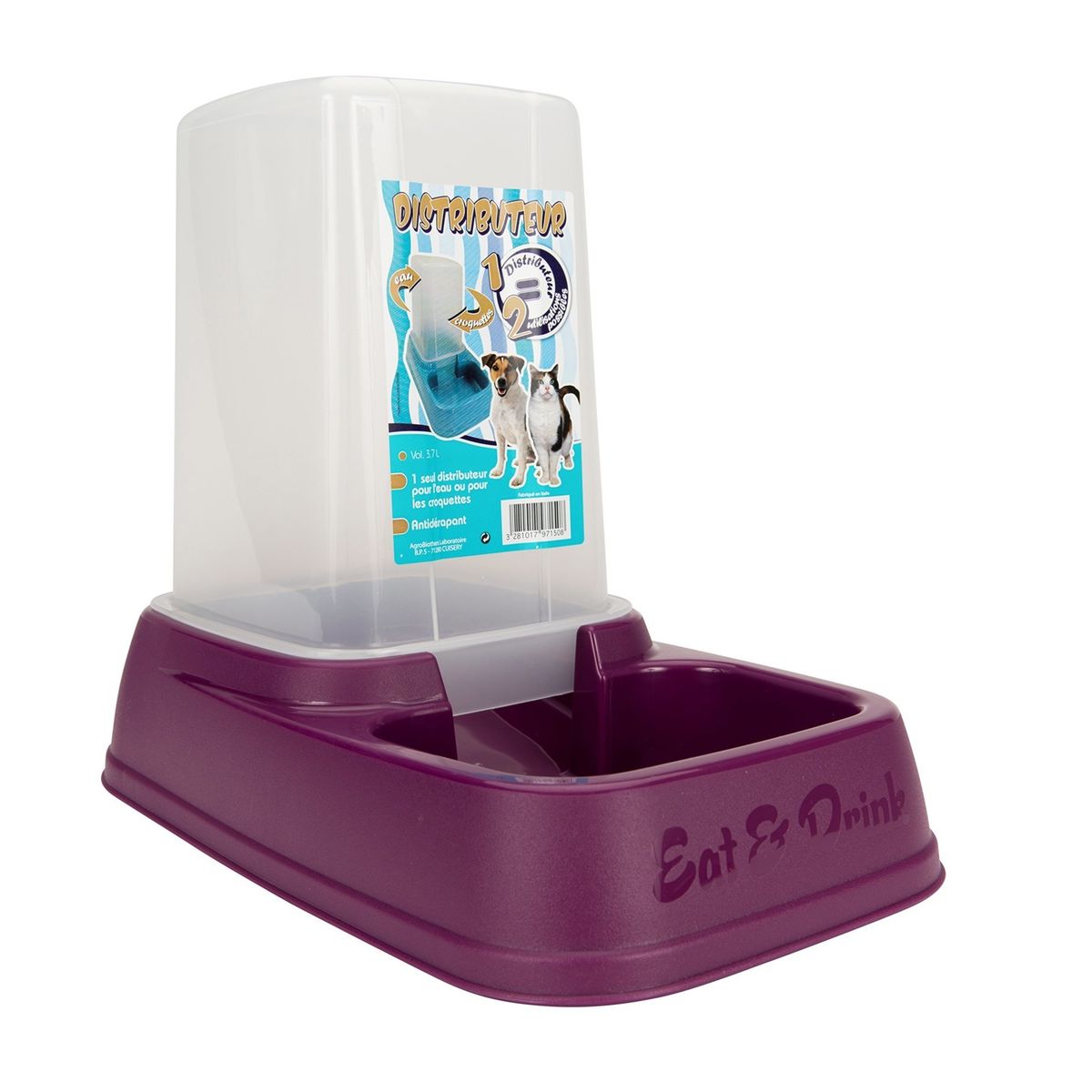 Aime Distributeur 2en1 Croquettes Et Eau Pour Chat Et Chien