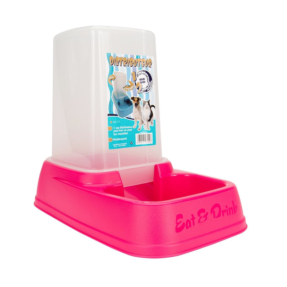 Aime Distributeur 2en1 Croquettes Et Eau Pour Chat Et Chien