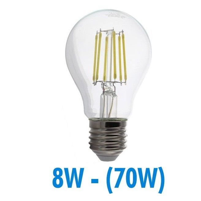 Ampoule Led 8W (70W) E27 Filament Bulb claire Blanc chaud 2700°K