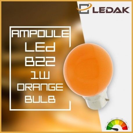 Ampoule Led Orange 1W (9W) B22 Bulb - VISION-EL
