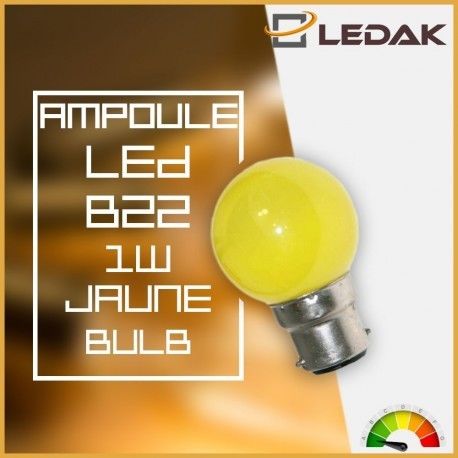 Ampoule Led Jaune 1W (9W) B22 Bulb - VISION-EL
